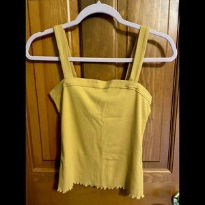 Mustard Yellow Square Neck Top